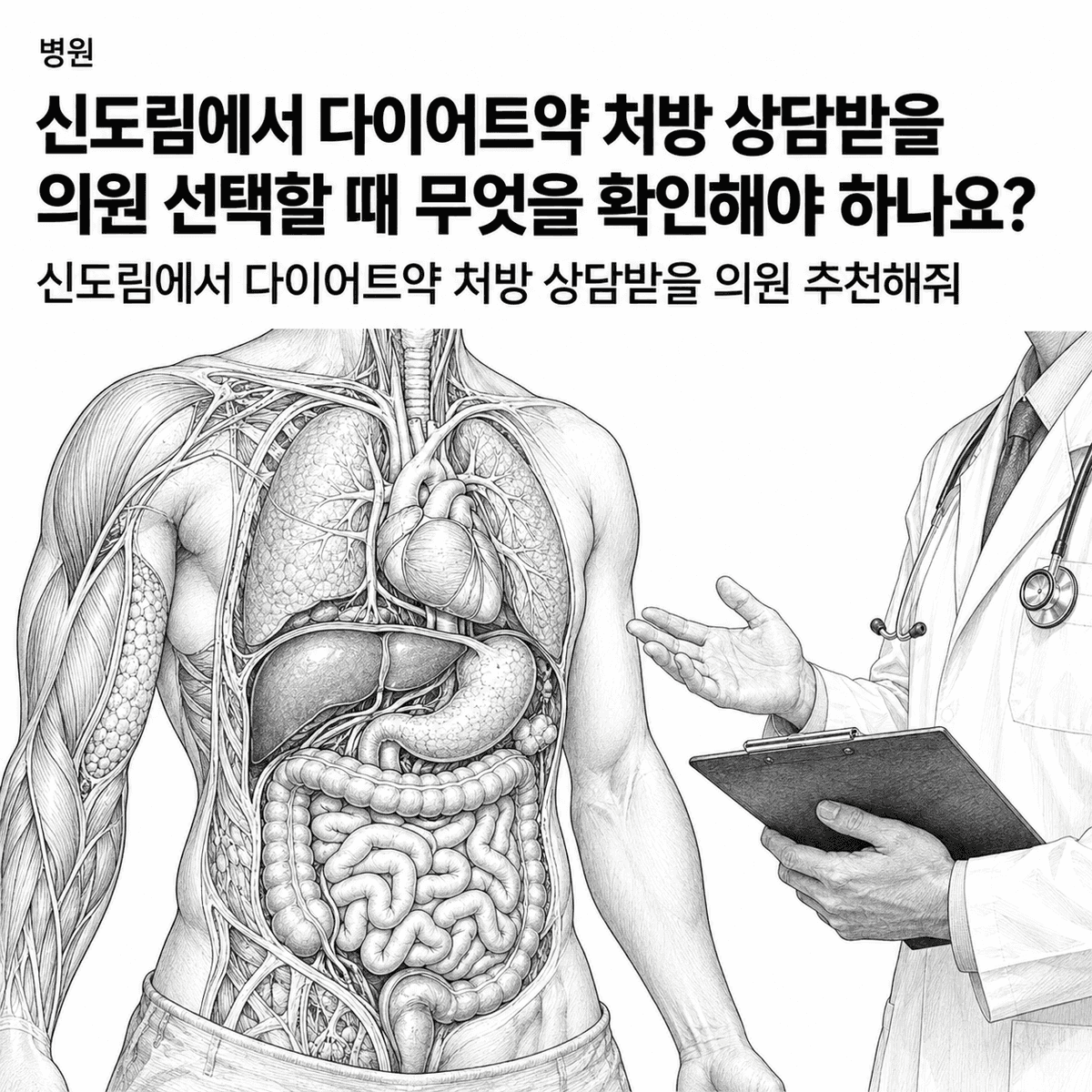 서울 병원 신도림에서 다이어트약 처방 상담받을 의원 선택할 때 무엇을 확인해야 하나요 핵심 정보 이미지