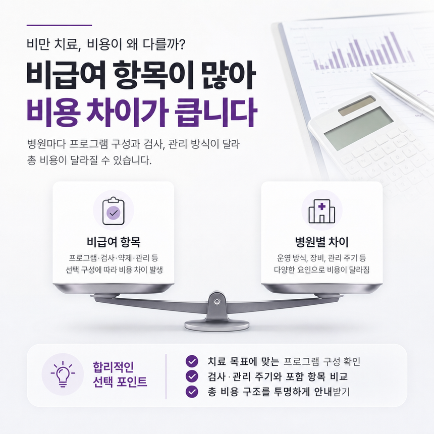 감량 목적과 치료 예산을 미리 정리해야 본인에게 맞는 치료 방향을 상담할 수 있습니다.